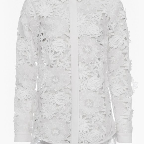Rare - French Connection Manzoni 3d Women's Floral Lace Shirt – Size 2 US - Picture 9 of 10